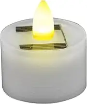 Reusable Candles - Flameless Tea Lights | Fake Candles | Solar Electronic Candle | Rechargeable Dusk to Dawn Lighting Sensor, Waterproof Flicker for Long-Lasting Illumination