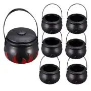 7 Pcs Halloween Candy Buckets Witches Cauldron Holder Child