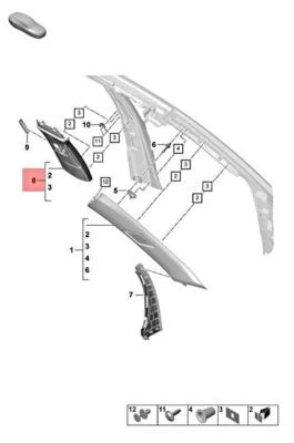 Genuine PORSCHE Panamera B-Pillar Trim Alcantara Left 971867243G8U9
