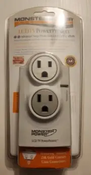 NEW! Monster LCTV PowerProtect Surge Protector 2 Outlets - 1100 Joules