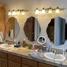 Frameless Bathroom Mirror Beveled Polished Edge Makeup Vanity Mirror Wall Mount