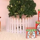 White Picket Fence for Christmas Tree Garden Border Fencing Set Xmas Home