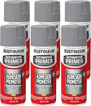 Rust-Oleum Automotive Adhesion Promoter Spray Grey 340g – Bonds to Vinyl, Plastic & Fibreglass, Any-Angle Spray, Fast-Drying (Pack of 6)
