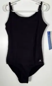 Danskin Girls Size I (6x-7) Black Criss-Cross Camisole Leotard NWT