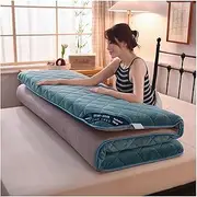 Japanese Futon Mattress Roll Up Cotton Tatami Sleeping Pad Thicken Breathable Floor Mattress Portable Single Dormitory Sleeping Mattress for Dormitory Camping Sofas and Loungers(Blue,90x190cm)