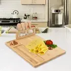 Bamboo Cheese Board and Knife Set Serving Tray Rectangle Utensils Practical Food