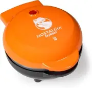Nostalgia MyMini Dinosaurs Shape Electric Waffle Maker, 5-Inch Orange