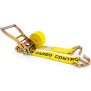 US Cargo Control Ratchet Strap Heavy Duty 2 Inch x 12 Foot Yellow Ratchet Strap