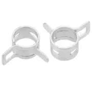 Steel Band Clamp 10mm Hose Tube Spring Clips Clamp Silver Manganese Steel 10Pcs