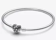 925 Sterling Silver 100% Pandora Celestial Heart Clasp Bangle