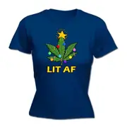 Chrismas Lit Af - Funny Womens T-Shirt Tshirt