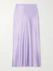[Veronica Beard] Veronica Beard - Clover Silk-blend Satin Midi Skirt - Lilac - US8 US 8 Purple