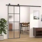 Sliding Door Single Door with Hardware Set ESG Glass and Aluminium vidaXL