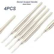 4PCS Dental Surgical Scalpel Handle Round Straight blade holder Stainless Steel