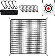 Golf Hitting Net, Portable Heavy Duty Ball Practice Simulator, 3x3m, 10x10ft Golf Sports Barrier Net with Target Cloth, for Backyard, Outdoor, Indoor, Garden Use