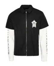 Givenchy Two-Toned Zip-Up Shirt FR41 black
