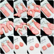 Salmon Coral earrings | Polymer Clay | Stainless Steel | Rose Gold & Pearl studs