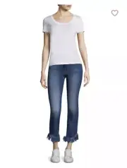 NWT FRAME DENIM Fringe Jeans Le Straight Sz 27 Saks Fifth Ave Exclusive $239+