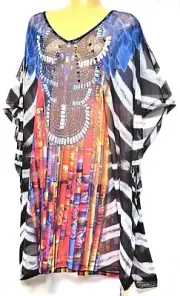 TS TAKING SHAPE plus size S / 12,14,16 Conga Tribal Kaftan glam sexy sheer NWT!