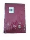 Red Linen Tablecloth Embroidered Floral Trim 100% Polyester 84" x 108" NEW