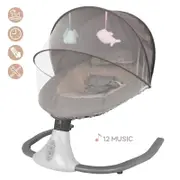 Baby Swing Cradle Electric Bouncer Seat Infant Rocker Remote Chair With Music Grey