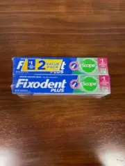 Fixodent Plus Denture Adhesive Cream Scope Flavored Value 2 Pack 2 oz/Each