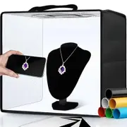 Portable Photo Studio Light Box,Professional Dimmable Shooting Tent Kit with 112 LED Lights and 6 Backdrops (30x30cm)