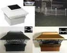 Sef of 2/4/6/8/10/12 Black/Copper/White Solar 4x4 PVC&Wood Post Cap LED Light