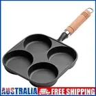 # 4-Hole Egg Frying Pans Wooden Handle Non Stick Egg Burgers Ham Pan Frying Pots