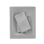 1000 Thread Count Heiq 4-Piece Grey Cotton Blend Solid King Cooling Sheet Set