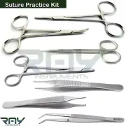 7 Pcs Suture Practice Kit Hemostatic Needle Holders Forceps Scissors Tweezers
