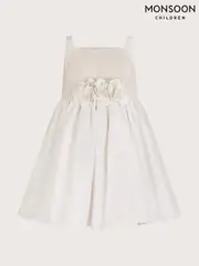 Monsoon White Baby Orelia Sequin Satin Dress (F82944) | $104 - $115