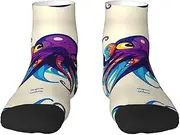 [pvinnk] Octopus Purple Print Functionality Socksing Adult Socks For Workout Winter Warmth And Everyday Wear