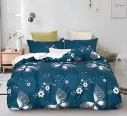 Butterfly King Size Quilt/Doona/Duvet Cover Set M454 Green