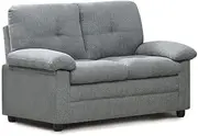 2 Seater Modern Grey Linen Fabric Sectional Sofa Lounge Suite Couch Furniture