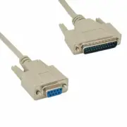 KNTK 15ft DB9 Female to DB25 Male Cable Serial AT Modem RS232 Straight Wires