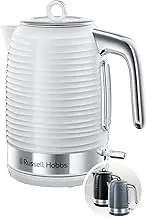 Russell Hobbs Inspire 24360-70 Kettle [1.7 L, 2400 W] White with High-Gloss Structure (Quick Boil Function, Removable Limescale Filter, Water Level Indicator, Removable Lid)