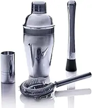 salt&pepper Bond Cocktail Set - 4 Piece - Silver - Bar Tools Accessories House Warming Gifts Wedding Gifts