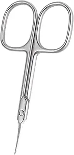 BUNIQ Stainless Steel Curved Eyebrow Scissors | Extra Fine Curved Eyebrow Scissors for Women | Beard/Nose Hair/Mustache/Eyelash Grooming Tool | Silver