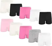 [TRAMLE] School Short Leggings for Girls,Girls Dance Shorts Breathable and Comfy Kids Cycling Shorts 10 Pack (2-10 Years Old)