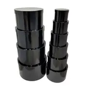 bulk 2 Round Gift Box Set Of 10 Assort Sizes Black 43x16cm