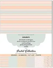 Pastel Scrapbook Paper 8.5 x 11 inches, 93lb250gsm 24 Sheets | Thick Craft Paper for Scrapbooking, Card Making, and Cricut Projects