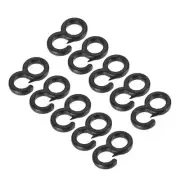 Plastic Snap Clip Hooks Buckle Tent Hook for 11mm Diameter Rope Black 20 pcs