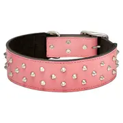 All Day Staffy Leather Dog Collar Pink