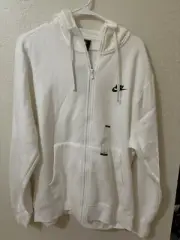 White Nike Full Zip Hoodie Men’s Size L New With Tags