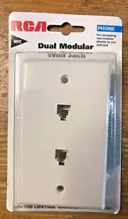 RCA Dual Modular Wall Jack White New in Package Home Phone Telephone