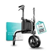 Helavo 3 Wheel Rollator Walker for Seniors, 8" Wheels - Ultra Lightweight Fol...