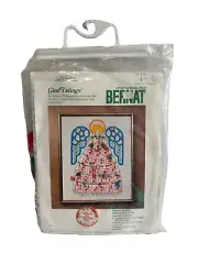 Bernat Christmas Advent Calendar Glad Tidings Angel Needlepoint Kit W09251 Vtg