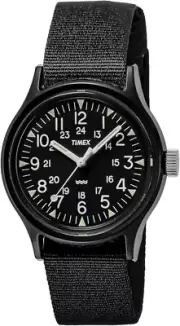Timex TW2R13800 Women's MK1 Black Dial Nylon Band Watch 36mm Military Style