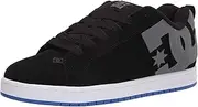[DC Shoes] DC Men's Court Graffik Casual Low Top Skate Shoe Sneaker, Black/Grey/Blue, 7.5